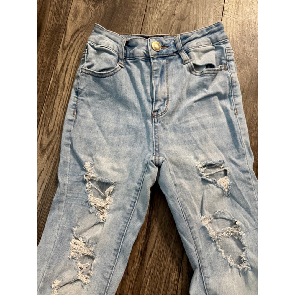 Rue 21 Size 0 High Rise Ankle Jeggings Light Wash Holy Jeans - Picture 5 of 7